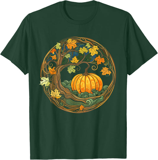 Cottagecore Pumpkin Fall Autumn Leaves Women's T-Shirt - T-Shirt | Forest