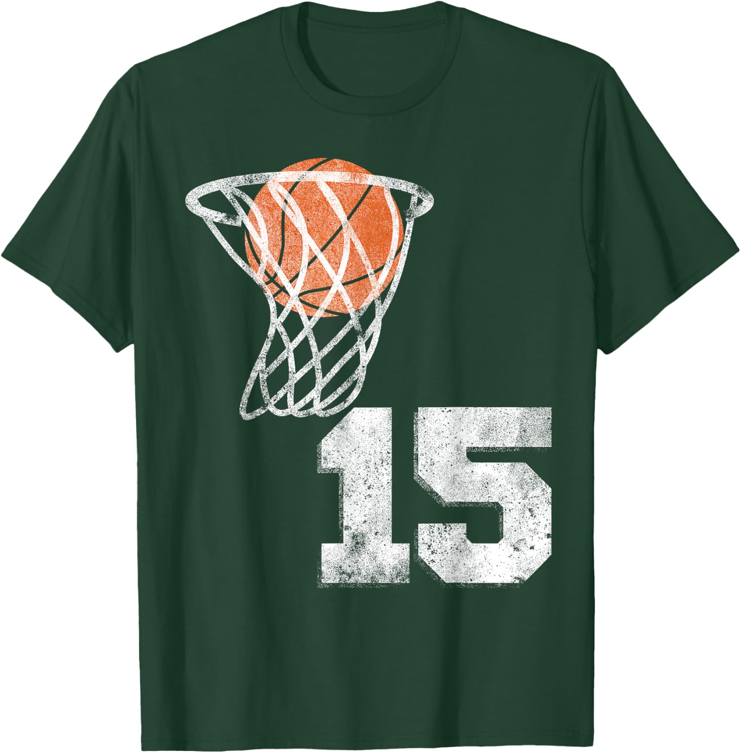 Vintage Basketball Jersey Number 15 Player Number T-Shirt - T-Shirt | Forest