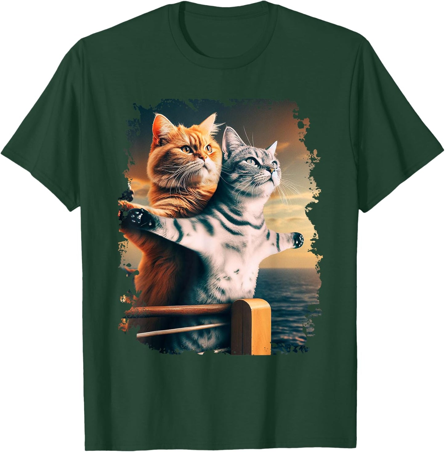 Titanic Meme Shirt for Kids Girls Funny Cat Titanic T-Shirt - T-Shirt | Forest
