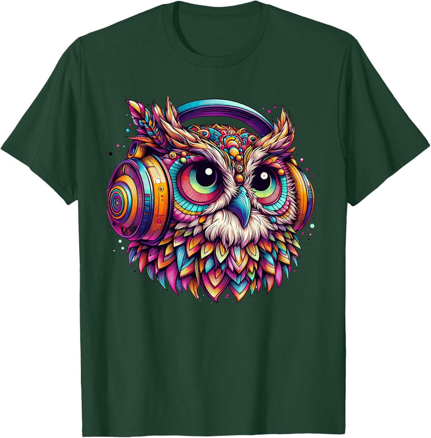 Rave Rainbow Owl House EDM Festival Raver Animal EDC 2025 T-Shirt - T-Shirt | Forest
