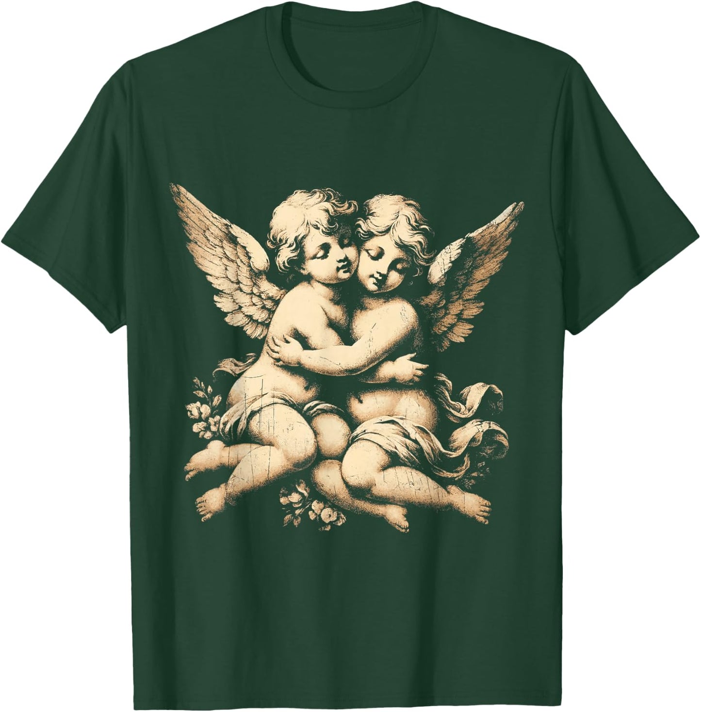 Vintage Cherub Angel - Angelic Art Little Baby Angels T-Shirt - T-Shirt | Forest