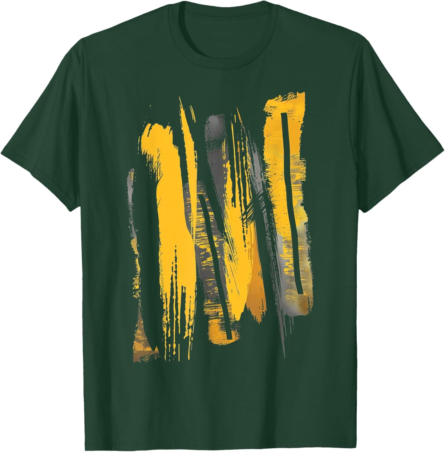 Black And Yellow Brushstrokes Graphic T-Shirt - T-Shirt | Forest