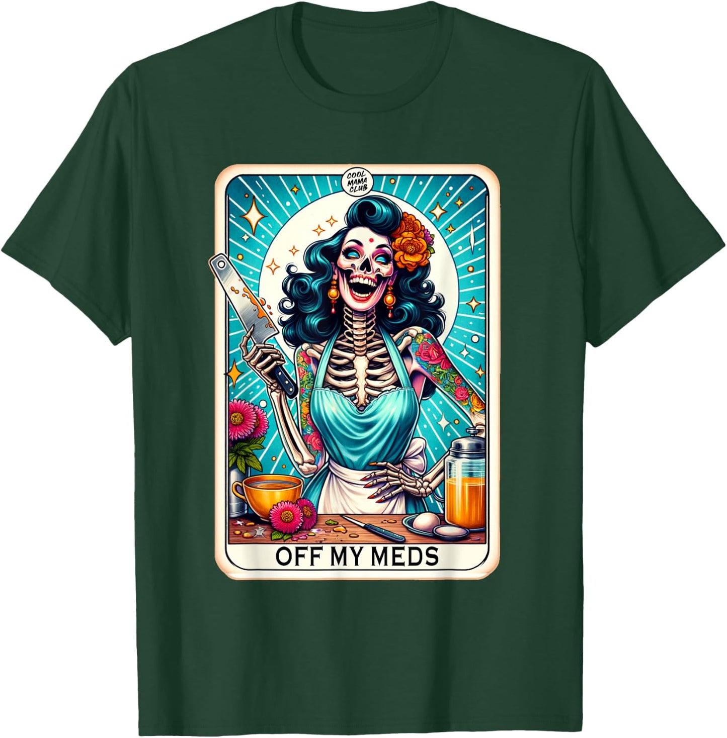 Cool Mama Club Tarot Card Skeleton Halloween T-Shirt - T-Shirt | Forest