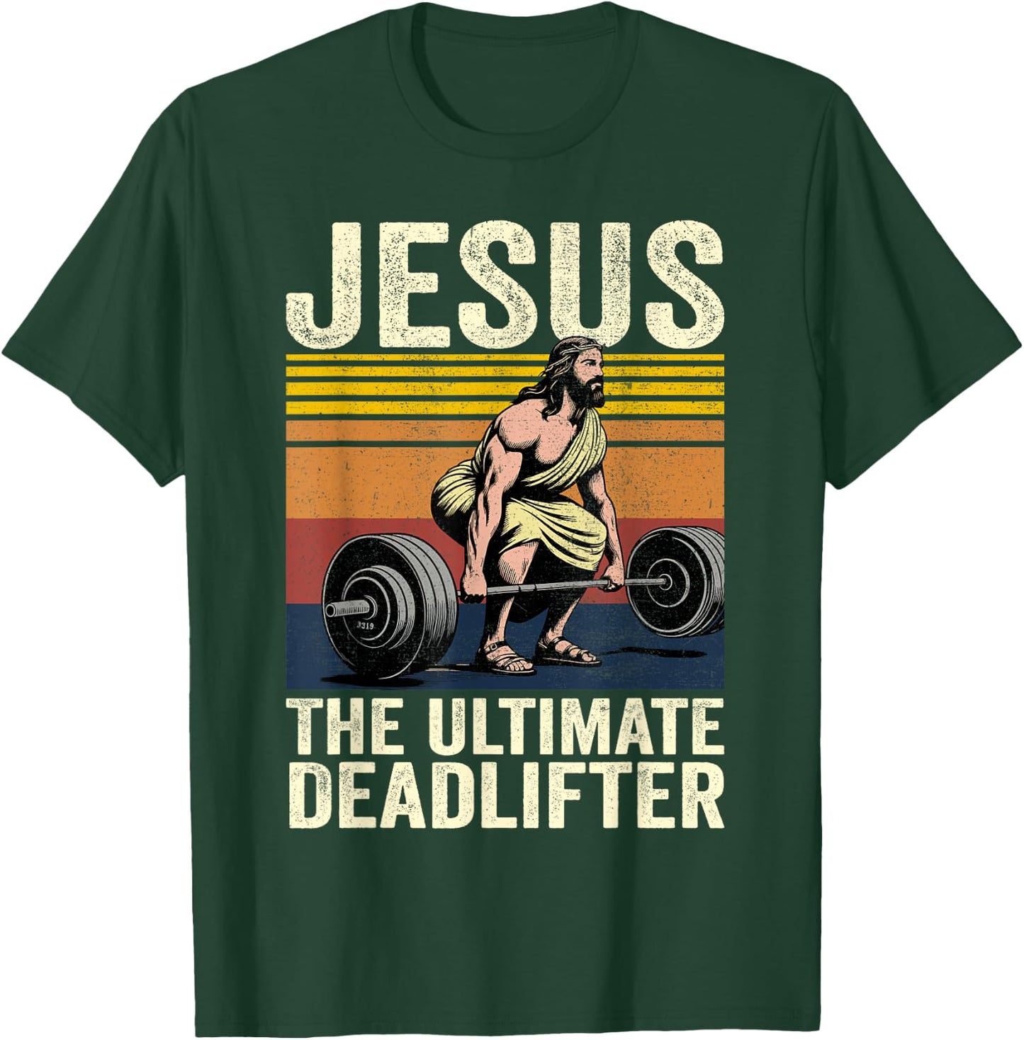 Vintage Jesus The Ultimate Deadlifter Funny Christian Gym T-Shirt - T-Shirt | Forest