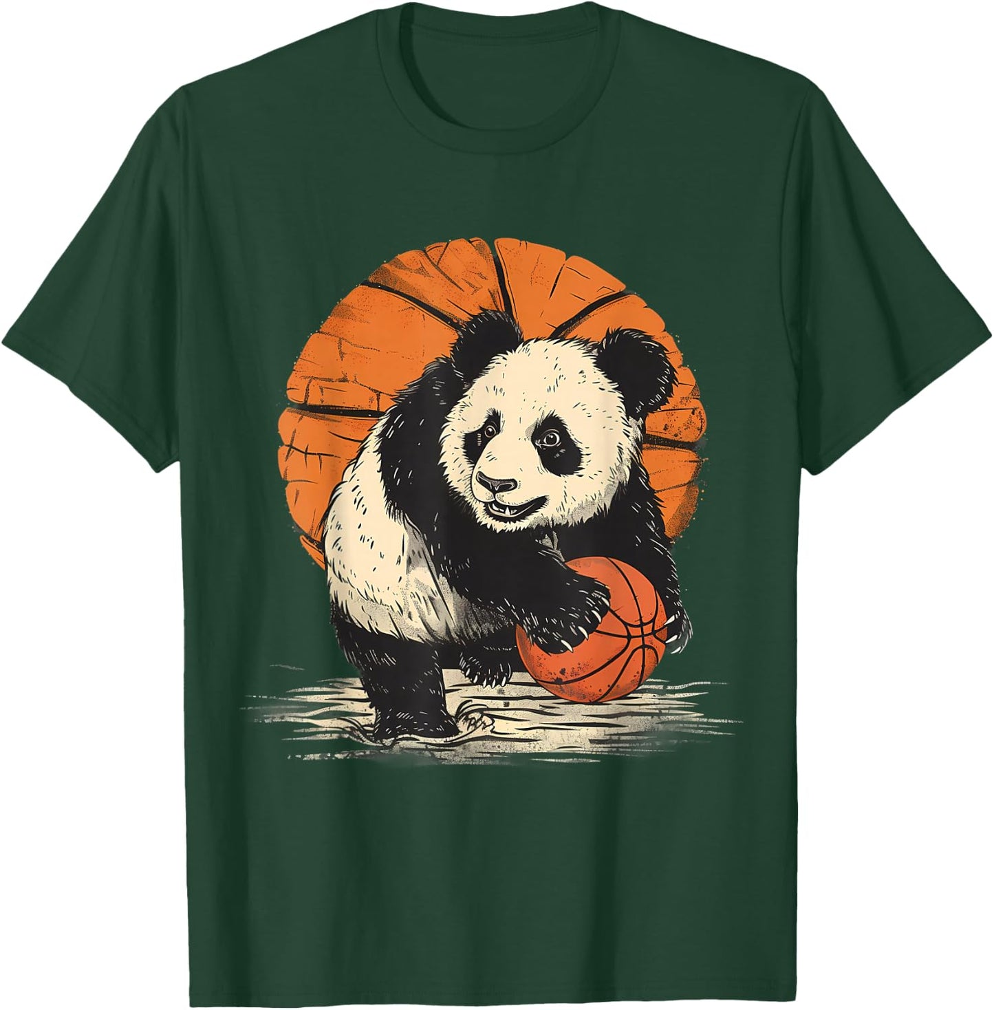 Basketball Drawing Artwork Cute Bear Basketball Hoop T-Shirt - T-Shirt | Forest