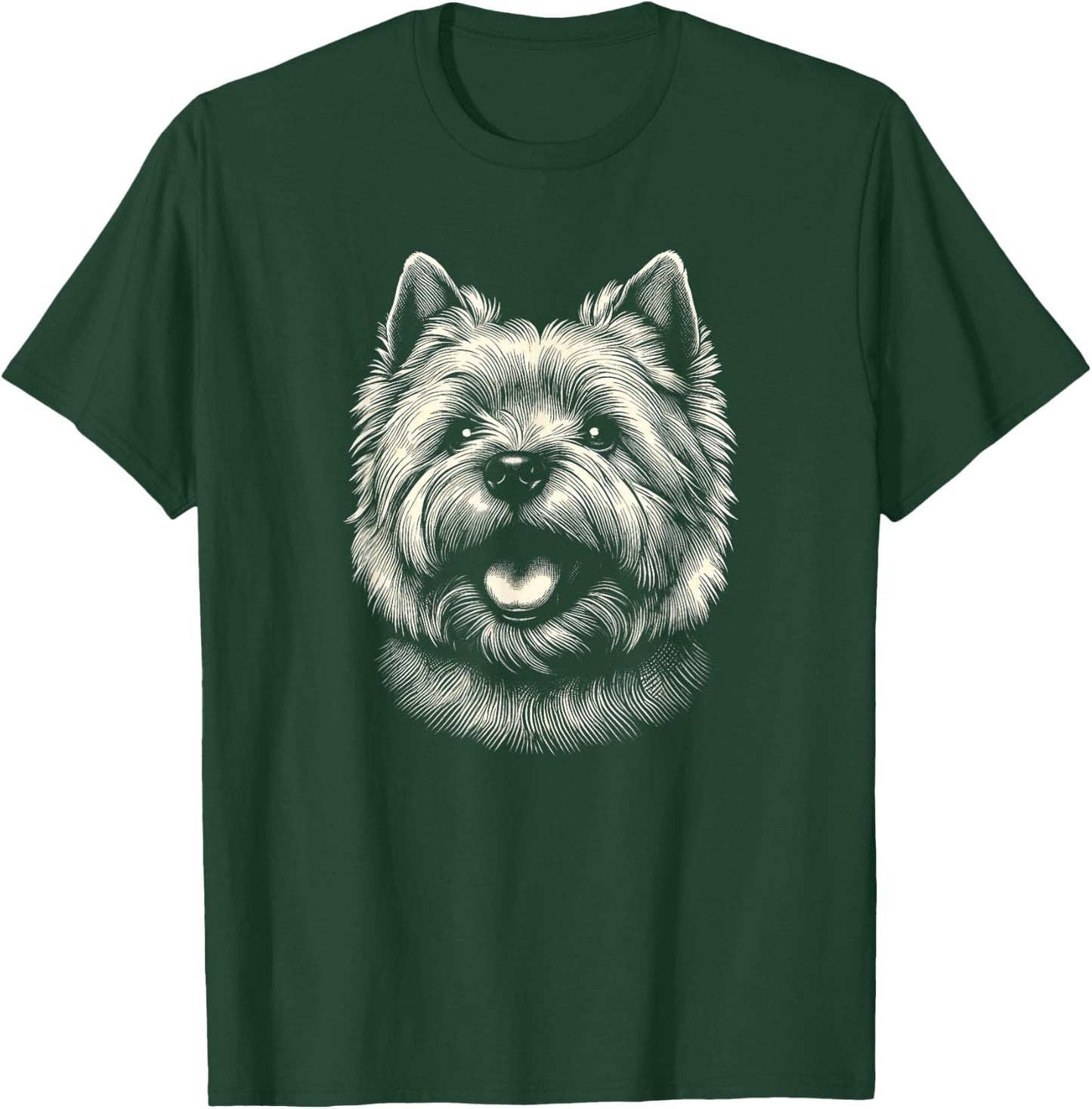 Cairn Terrier Dog Face Art Design And Men T-Shirt - T-Shirt | Forest