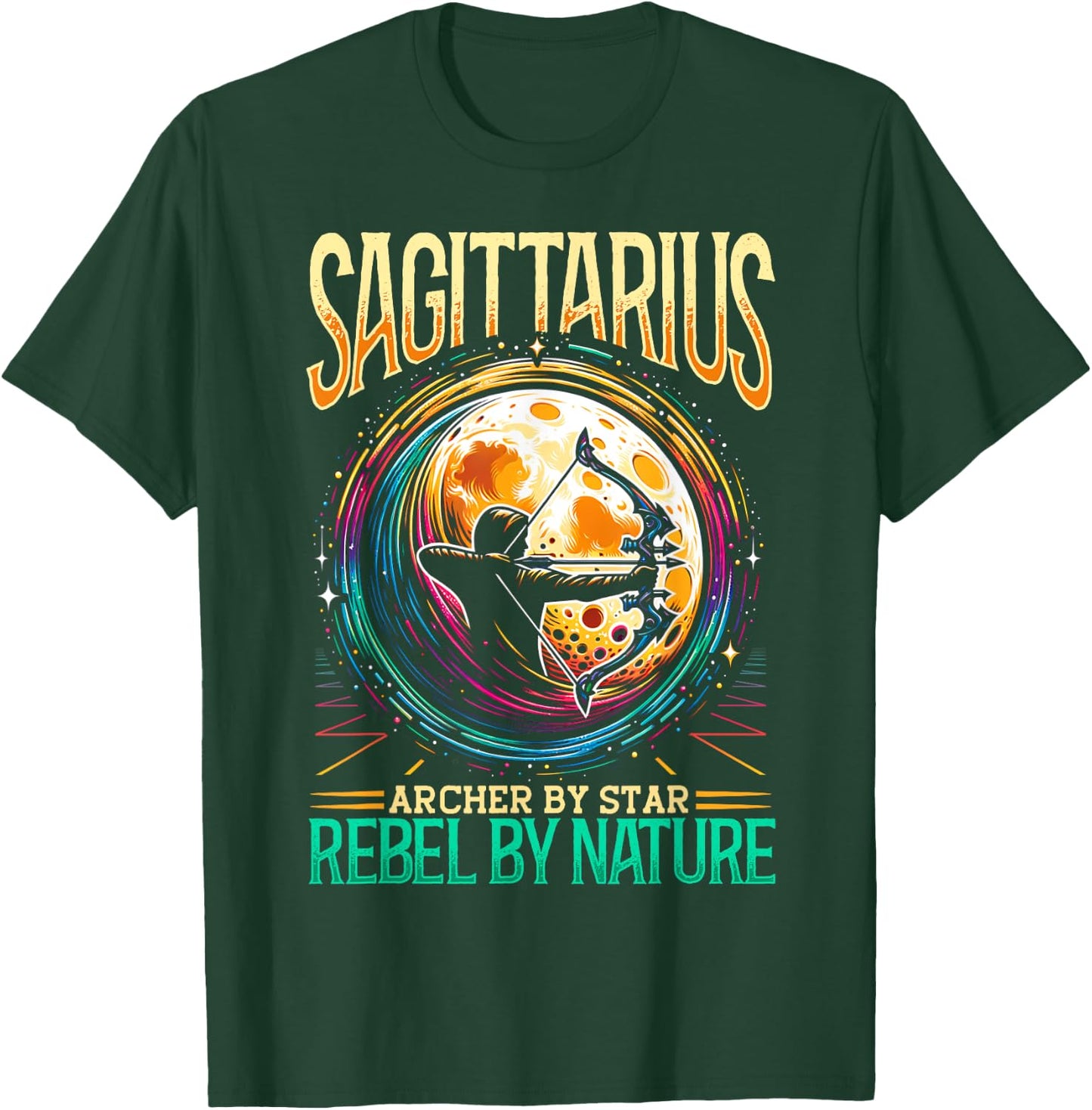 Sagittarius Zodiac Sign Moon Astrology Star Sign T-Shirt - T-Shirt | Forest