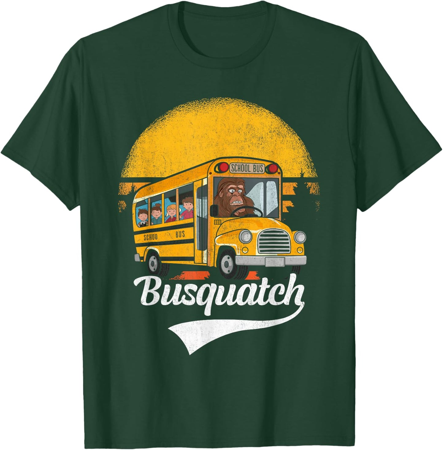 Funny Bigfoot School Bus Driver Funny School Bus Driver T-Shirt - T-Shirt | Forest