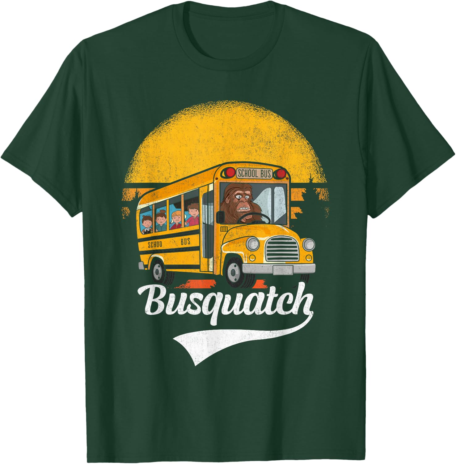 Funny Bigfoot School Bus Driver Funny School Bus Driver T-Shirt - T-Shirt | Forest