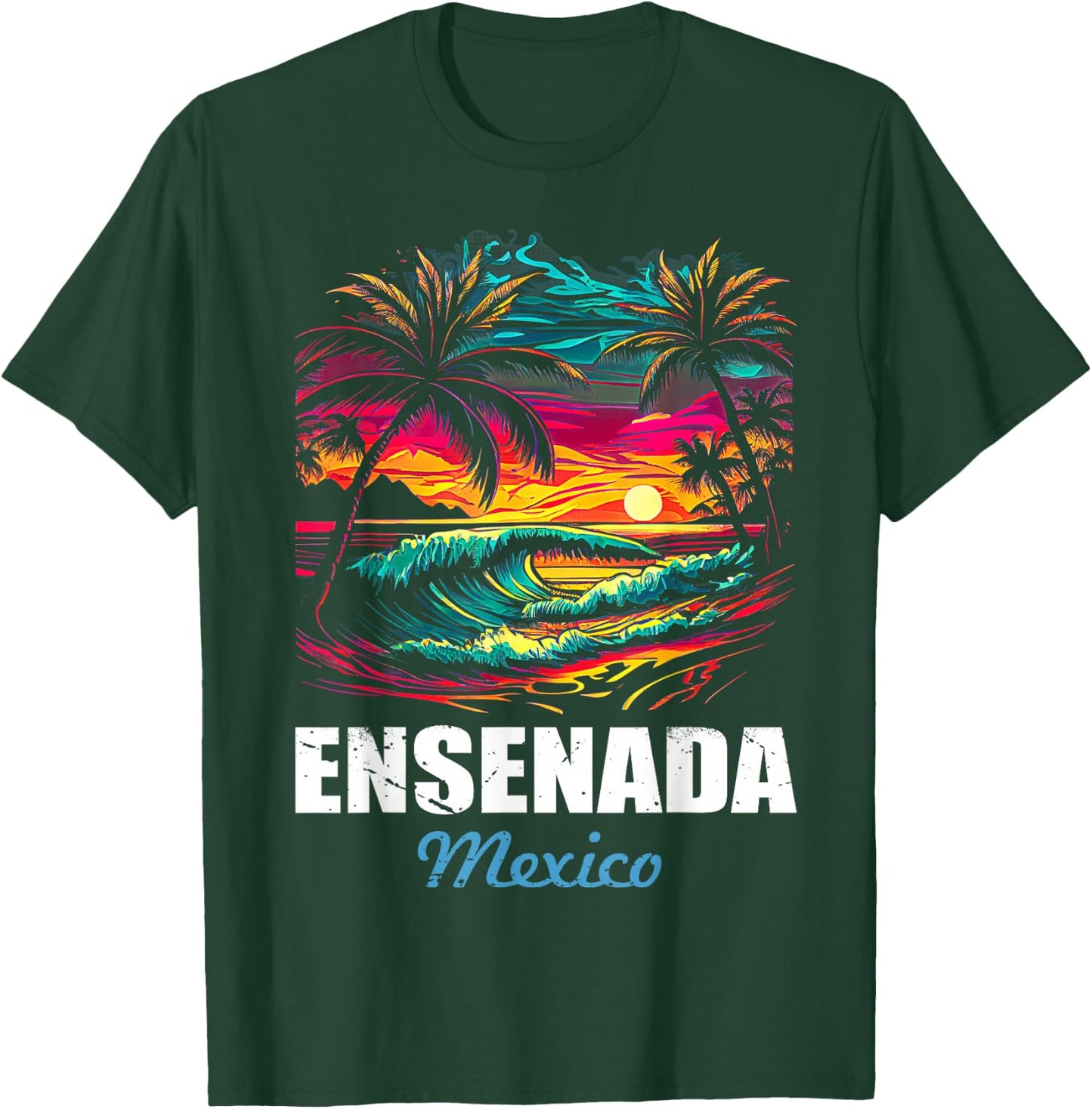 Retro Ensenada Mexico Sunset Vintage Vacation Souvenir T-Shirt - T-Shirt | Forest