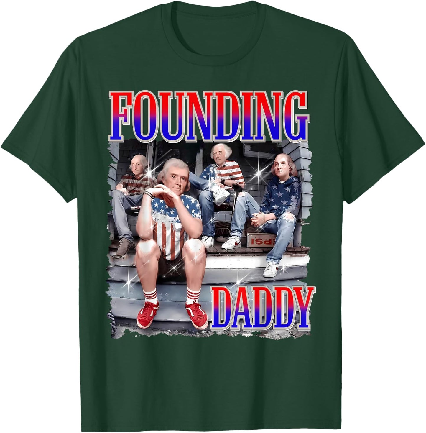 4th of July Shirt Founding Daddy George Washington 1776 T-Shirt - T-Shirt | Forest