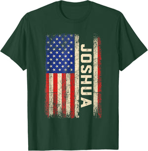 Joshua First Name Shirt Joshua Name American Flag Women Kids Men T-Shirt - T-Shirt | Forest