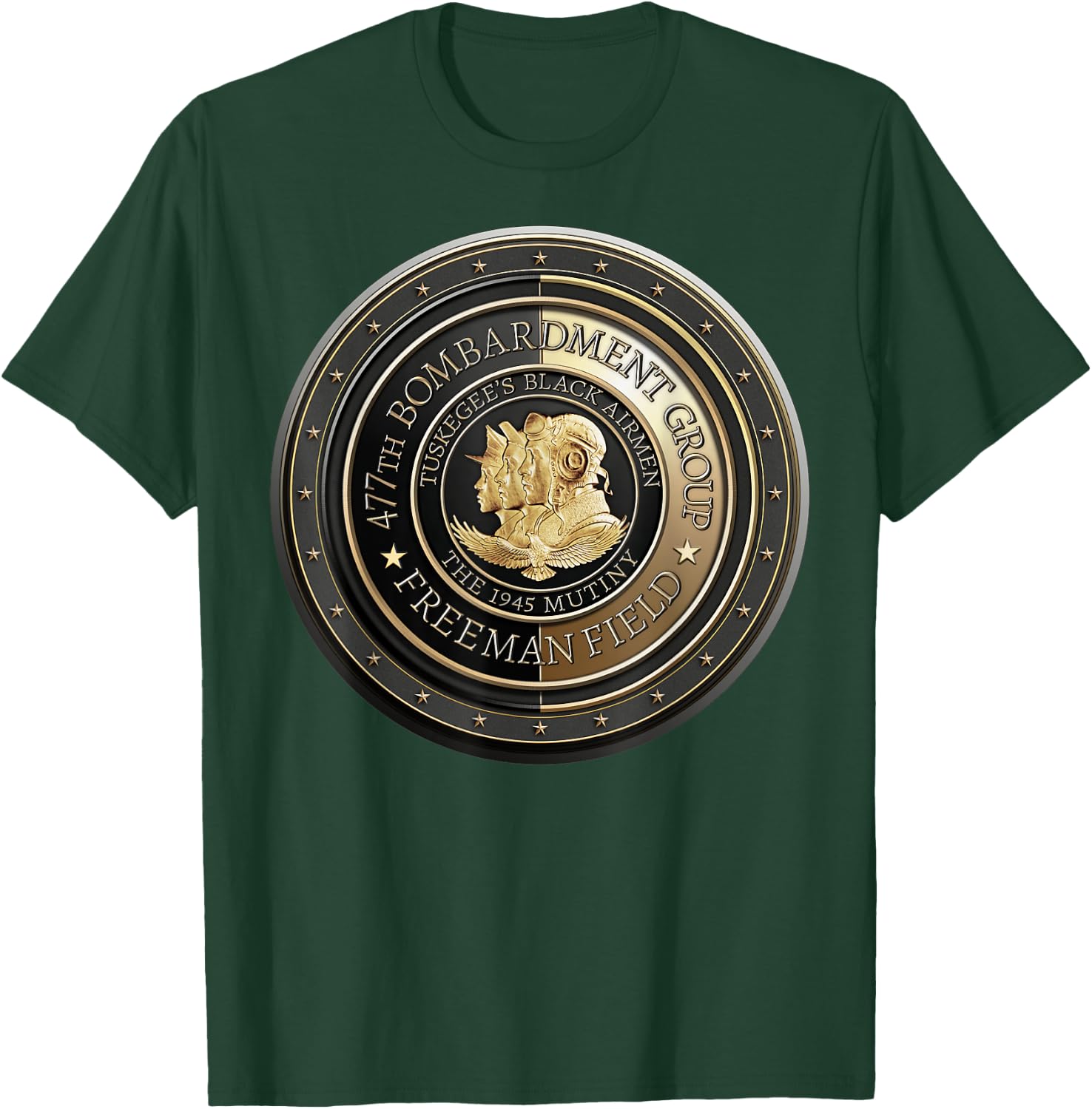 Tuskegee’s Airmen Black Military History Veteran Recognition T-Shirt - T-Shirt | Forest