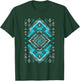 Turquoise Tribal Geometric Southwestern Aztec T-Shirt - T-Shirt | Forest