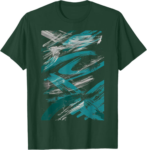 Teal And White Brushstroke Design Graphic
