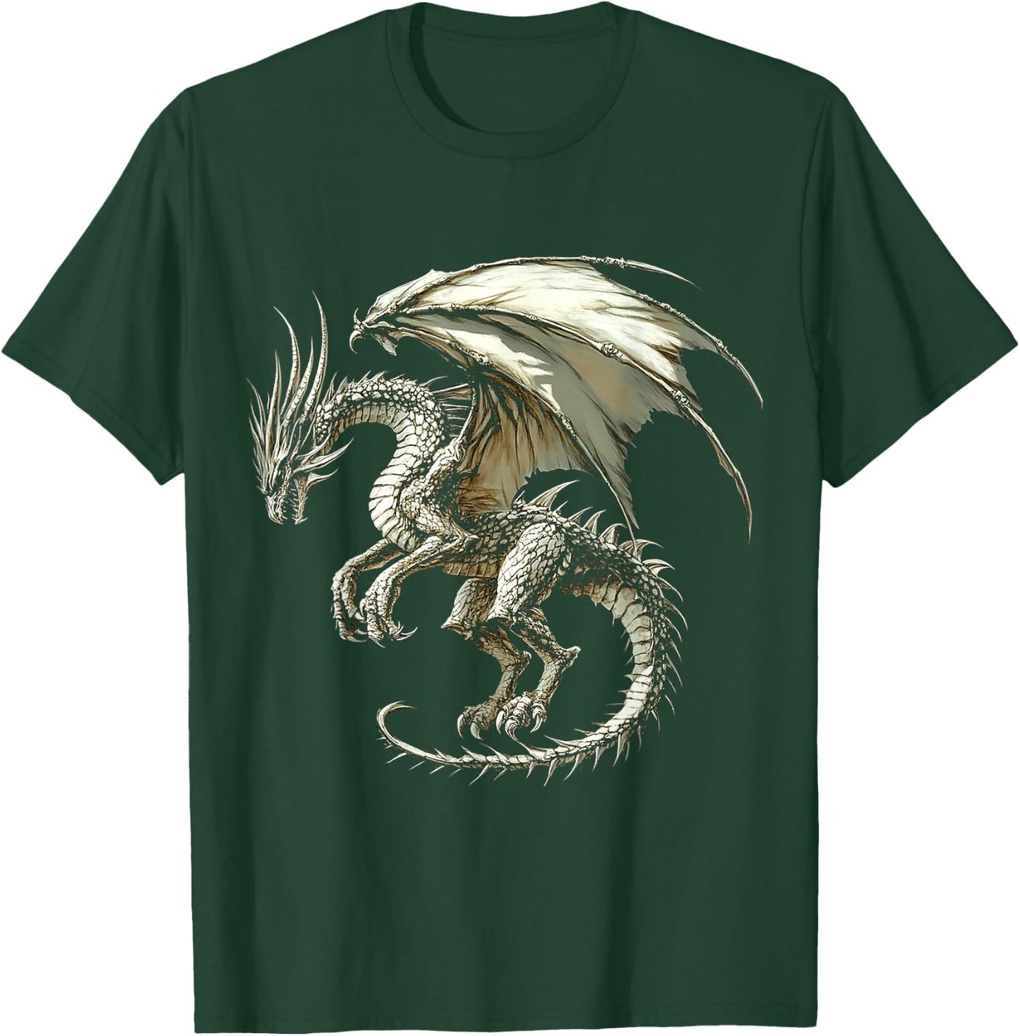 Knucker Dragon Motif Mythical Illustration Knucker Dragon T-Shirt - T-Shirt | Forest
