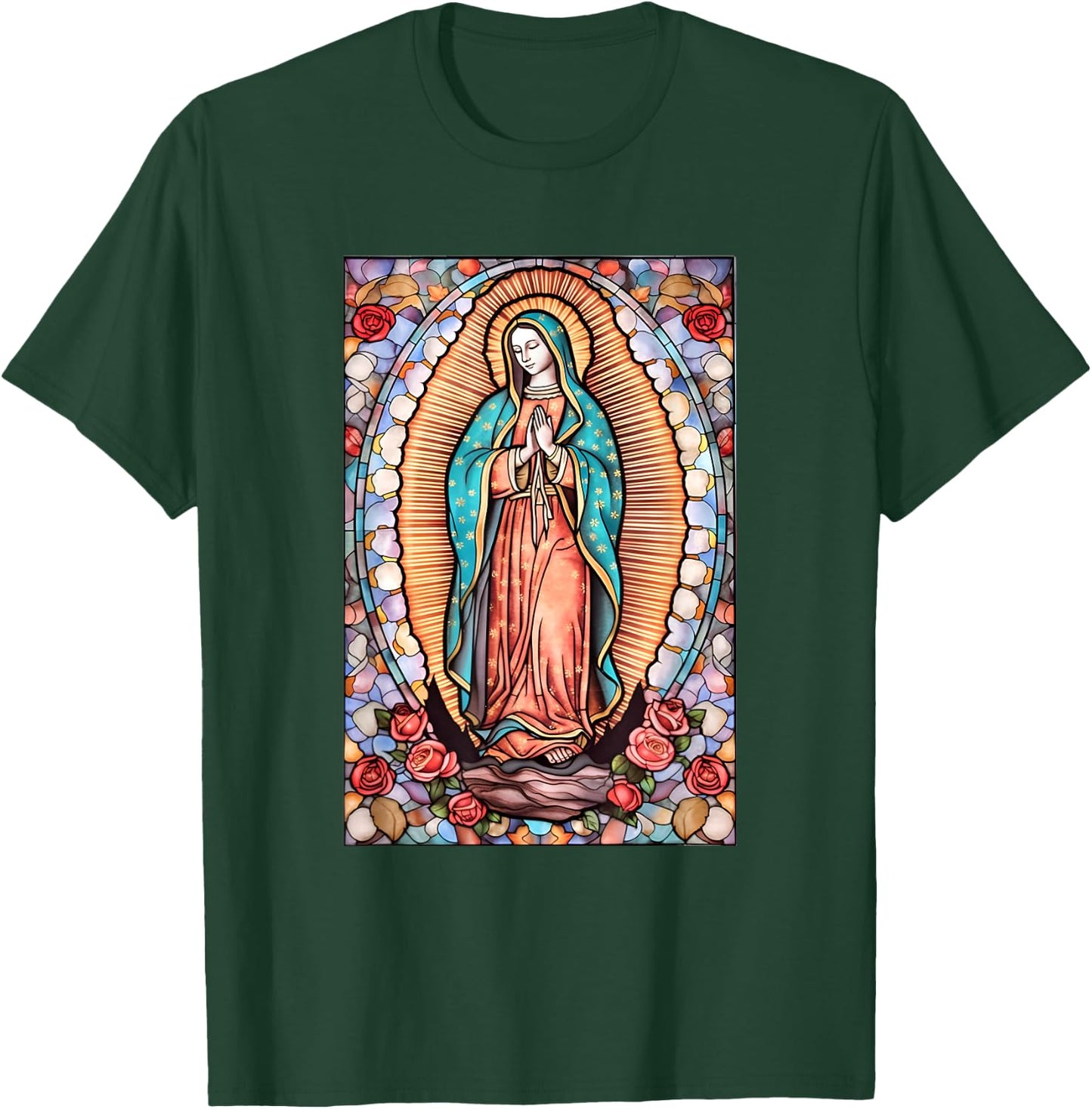 Blessed Christian Women Accessories Girls Cute Virgin Mary T-Shirt - T-Shirt | Forest