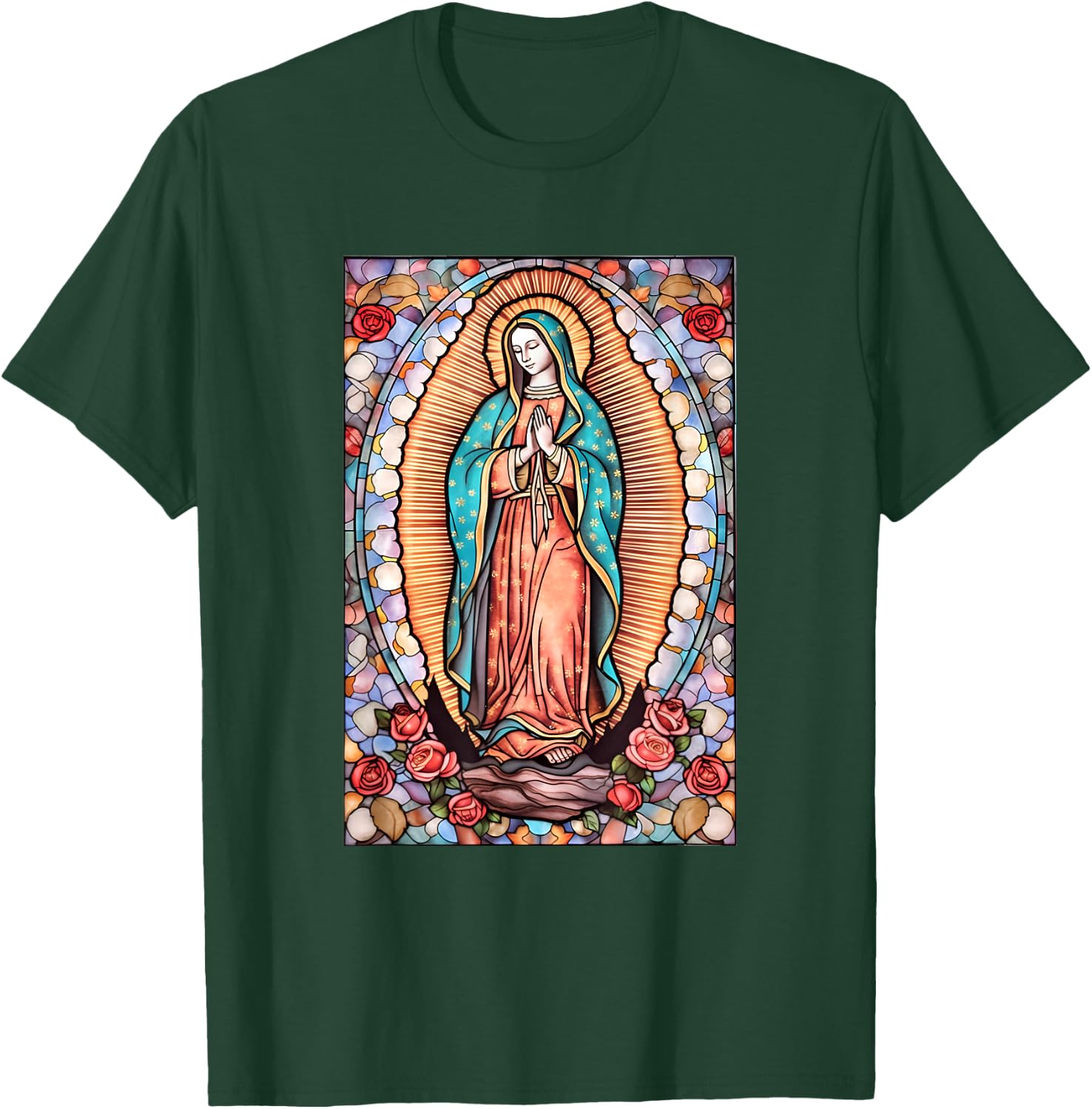Blessed Christian Women Accessories Girls Cute Virgin Mary T-Shirt - T-Shirt | Forest