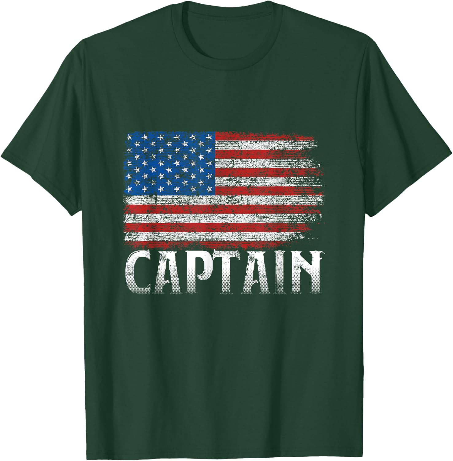 American Flag 4th Of July Decorations For Boat Captain Owner Women Kids Men T-Shirt - T-Shirt | Forest