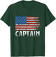 American Flag 4th Of July Decorations For Boat Captain Owner Women Kids Men T-Shirt - T-Shirt | Forest