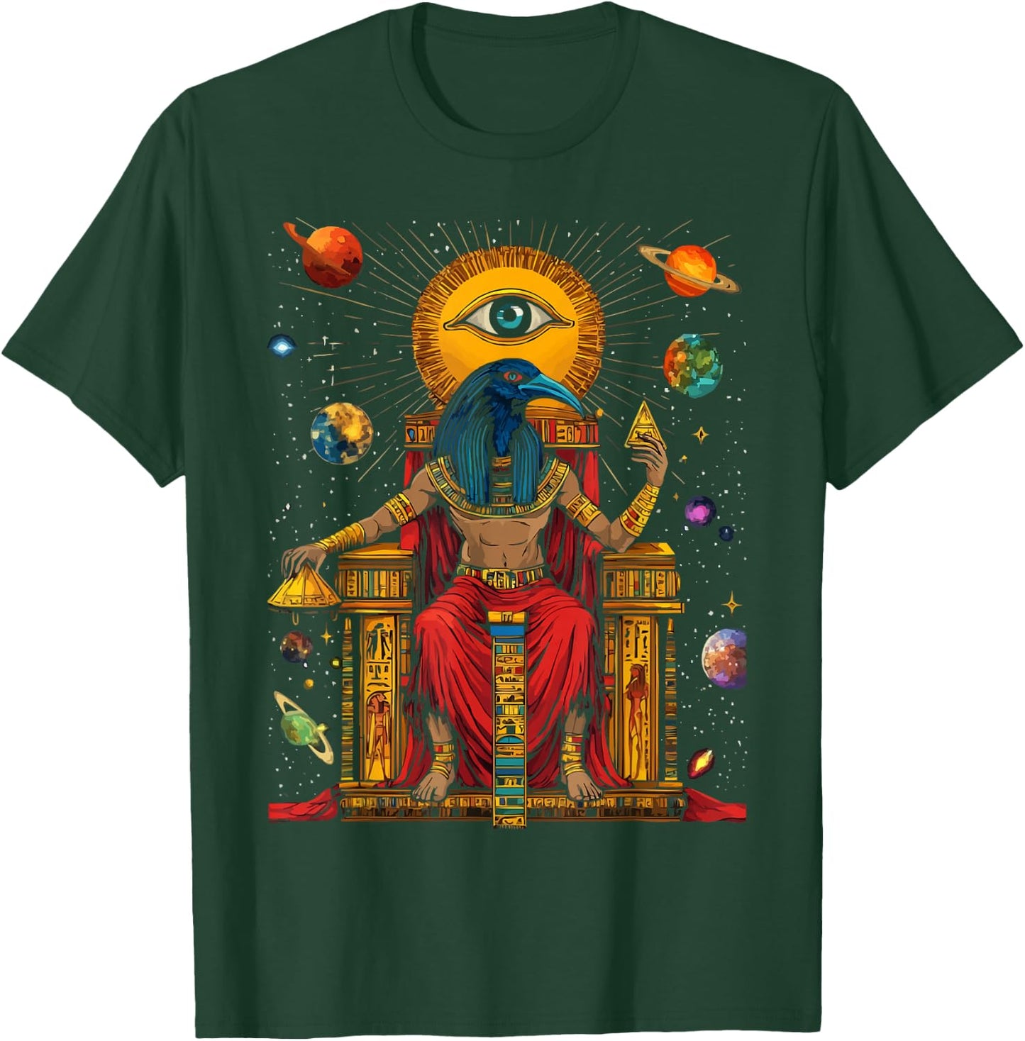 Thoth Egyptian God Egyptian Mythology Pyramid Ancient Egypt T-Shirt - T-Shirt | Forest