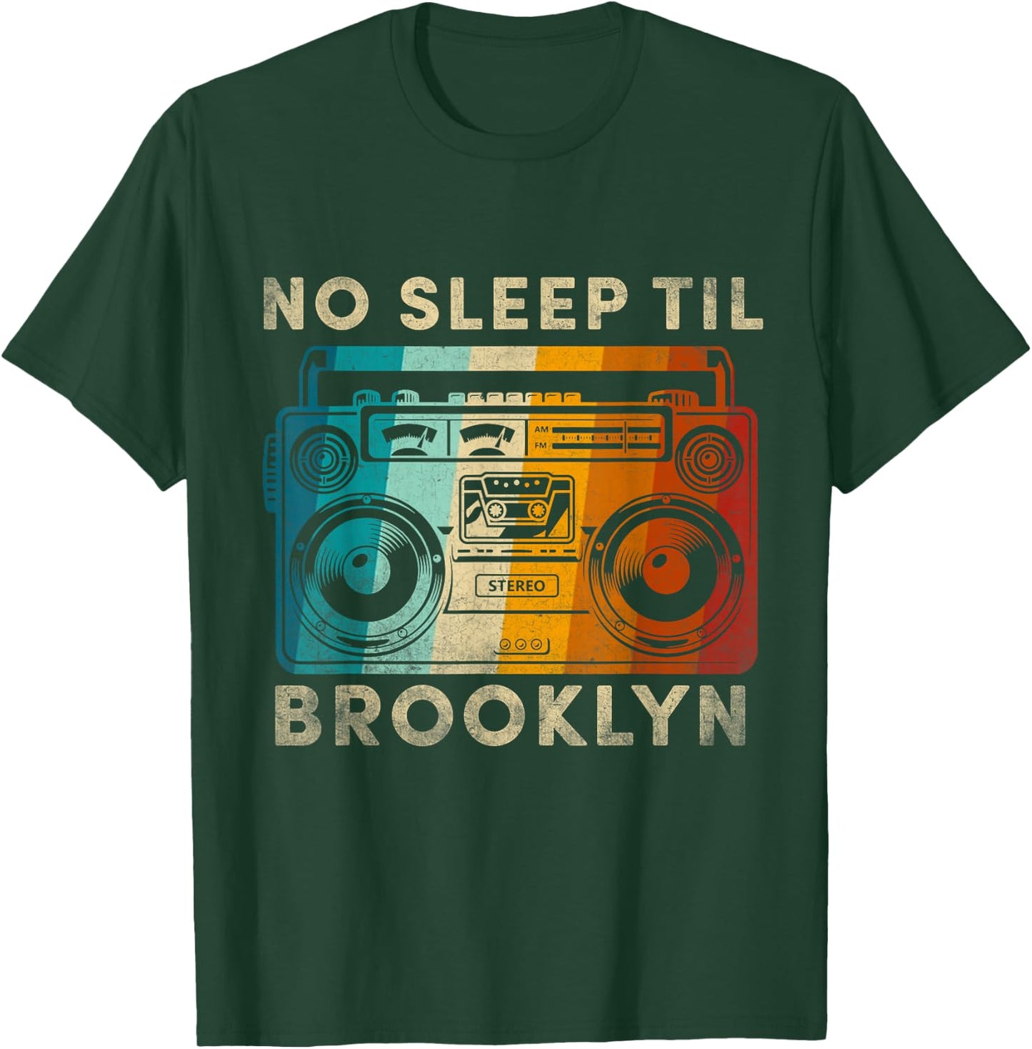 Cool Retro No Sleep Til Brooklyn, Old School Portable Stereo T-Shirt - T-Shirt | Forest