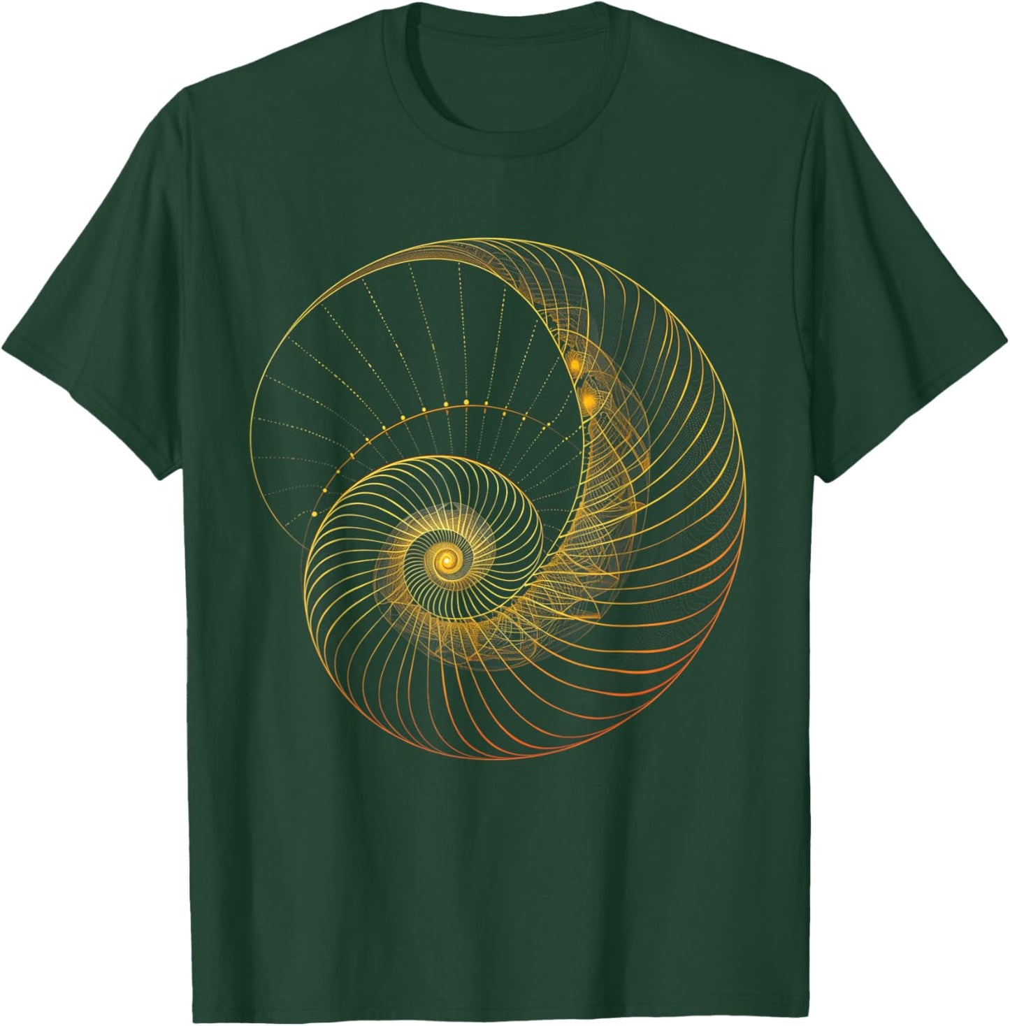 Fibonacci Spiral Ratio Math Mathematician Sacred Geometry T-Shirt - T-Shirt | Forest