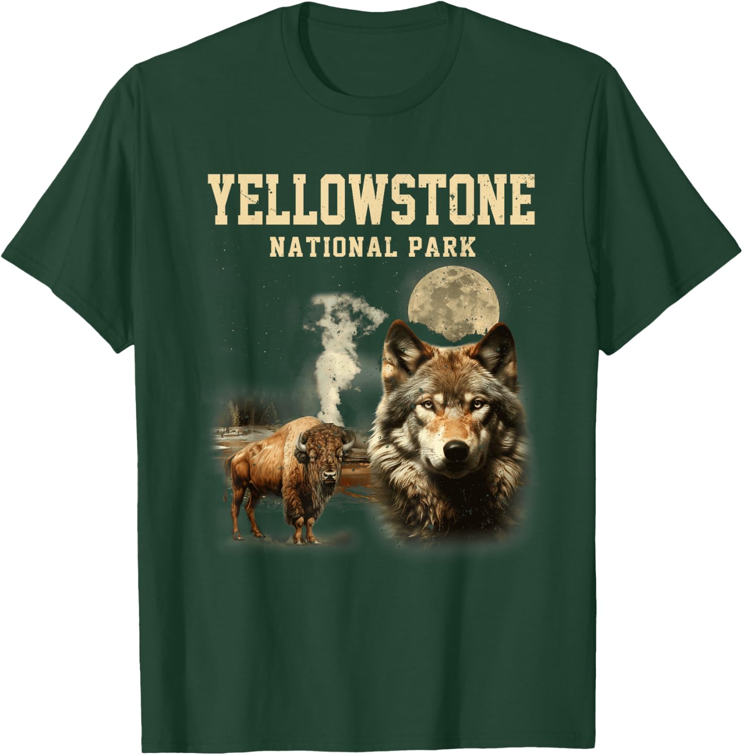 Yellowstone National Park Old Faithful Wildlife Adventure T-Shirt - T-Shirt | Forest
