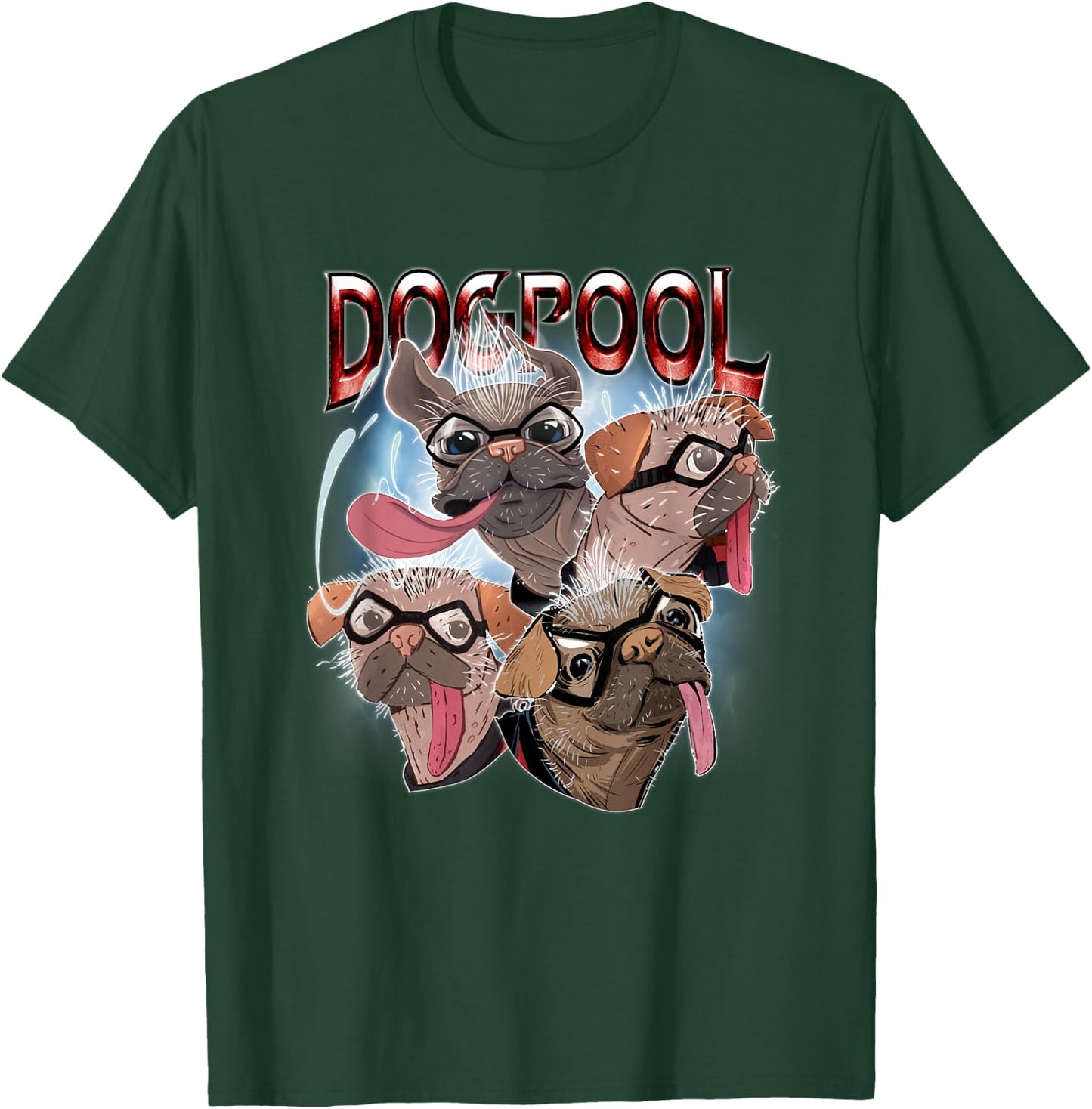 Marvel Deadpool & Wolverine Dogpool Sketchy Hero Faces T-Shirt - T-Shirt | Forest