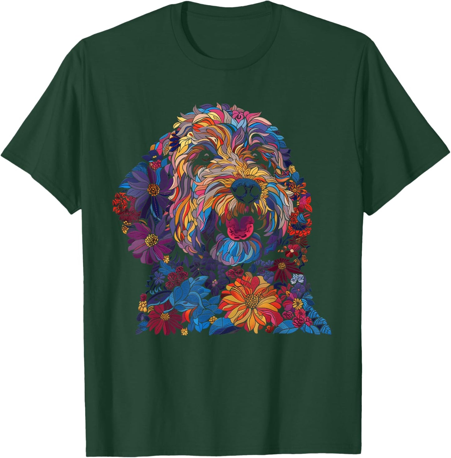 Goldendoodle Dog Lover Vintage Flower Golden Doodle Mom Dad T-Shirt - T-Shirt | Forest