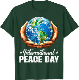 International Day Of Peace Hands Hold Earth World Peace Day T-Shirt - T-Shirt | Forest
