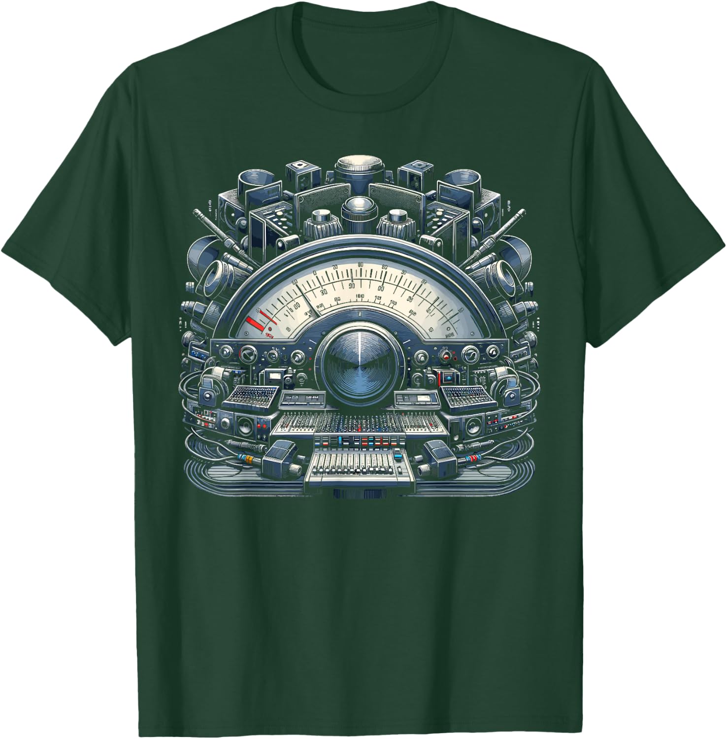 VU Meter Audiopile Analog Music Sound Engineer T-Shirt - T-Shirt | Forest