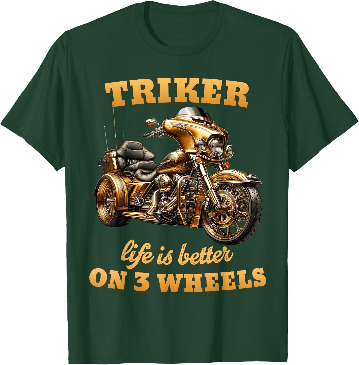 Trike Life Motorcycle trike Grandpa Three-wheeled Trike Dad T-Shirt - T-Shirt | Forest