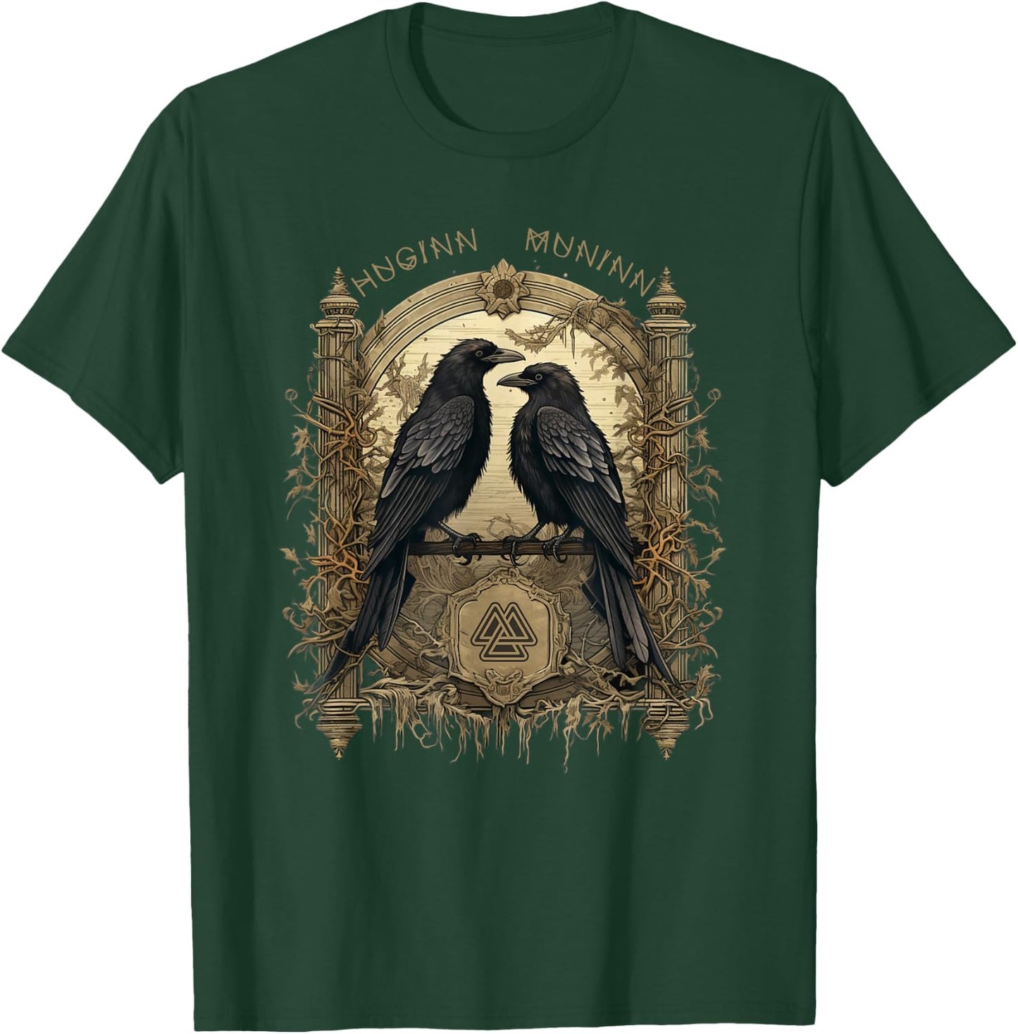 Huginn And Muninn Odin Ravens Norse Mythology Culture T-Shirt - T-Shirt | Forest