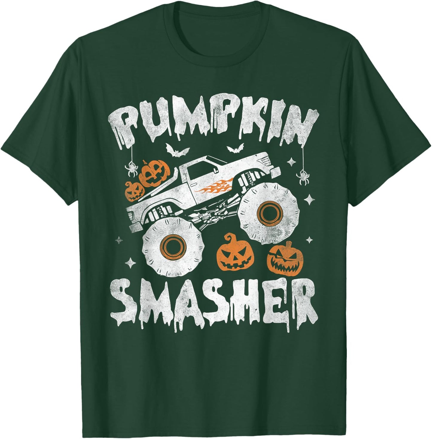 Pumpkin Smasher Toddler Halloween For Monster Truck Lover T-Shirt - T-Shirt | Forest