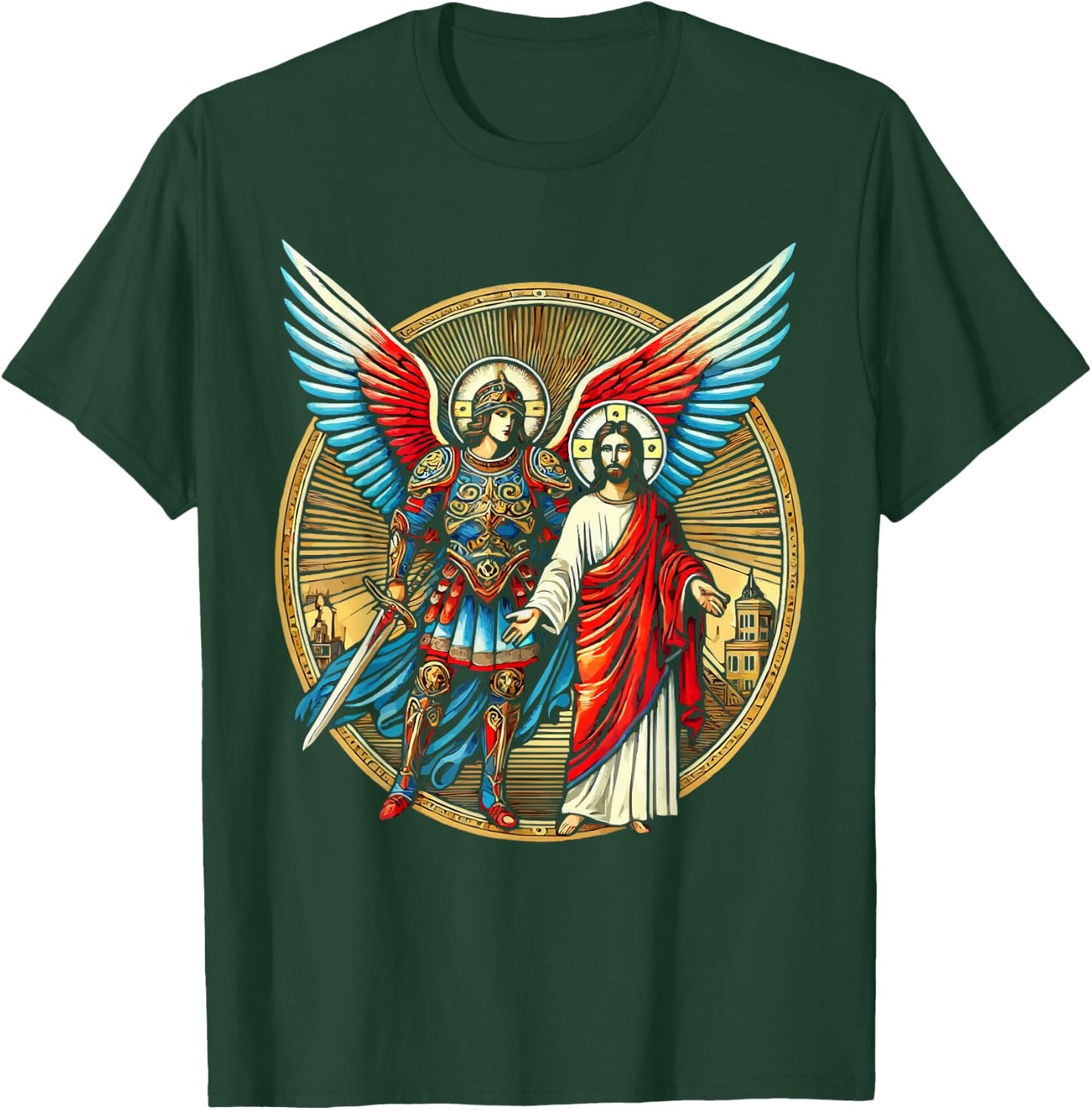 Archangel Gabriel Catholic Christianity Guardian Angel T-Shirt - T-Shirt | Forest