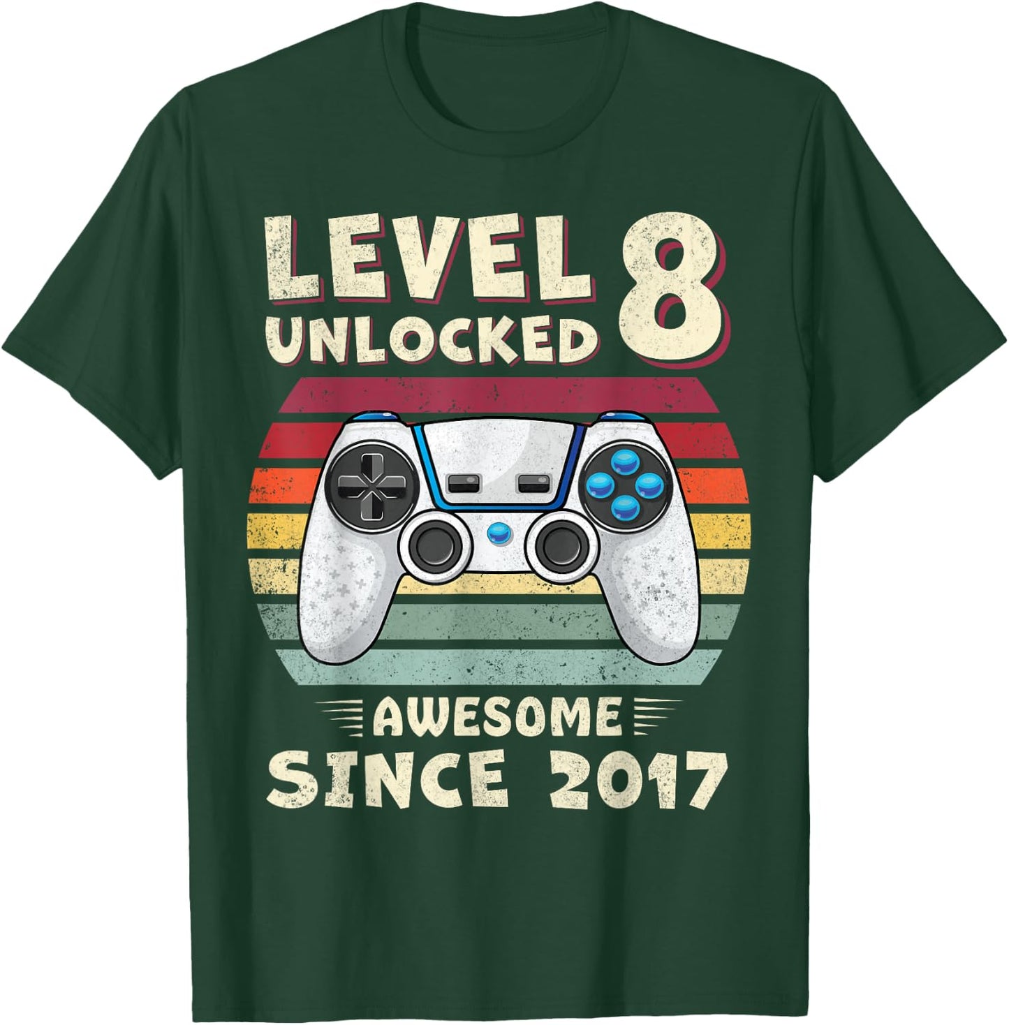 8 Year Old BDay Decorations Son Boy 8yr 2017 8th Birthday T-Shirt - T-Shirt | Forest