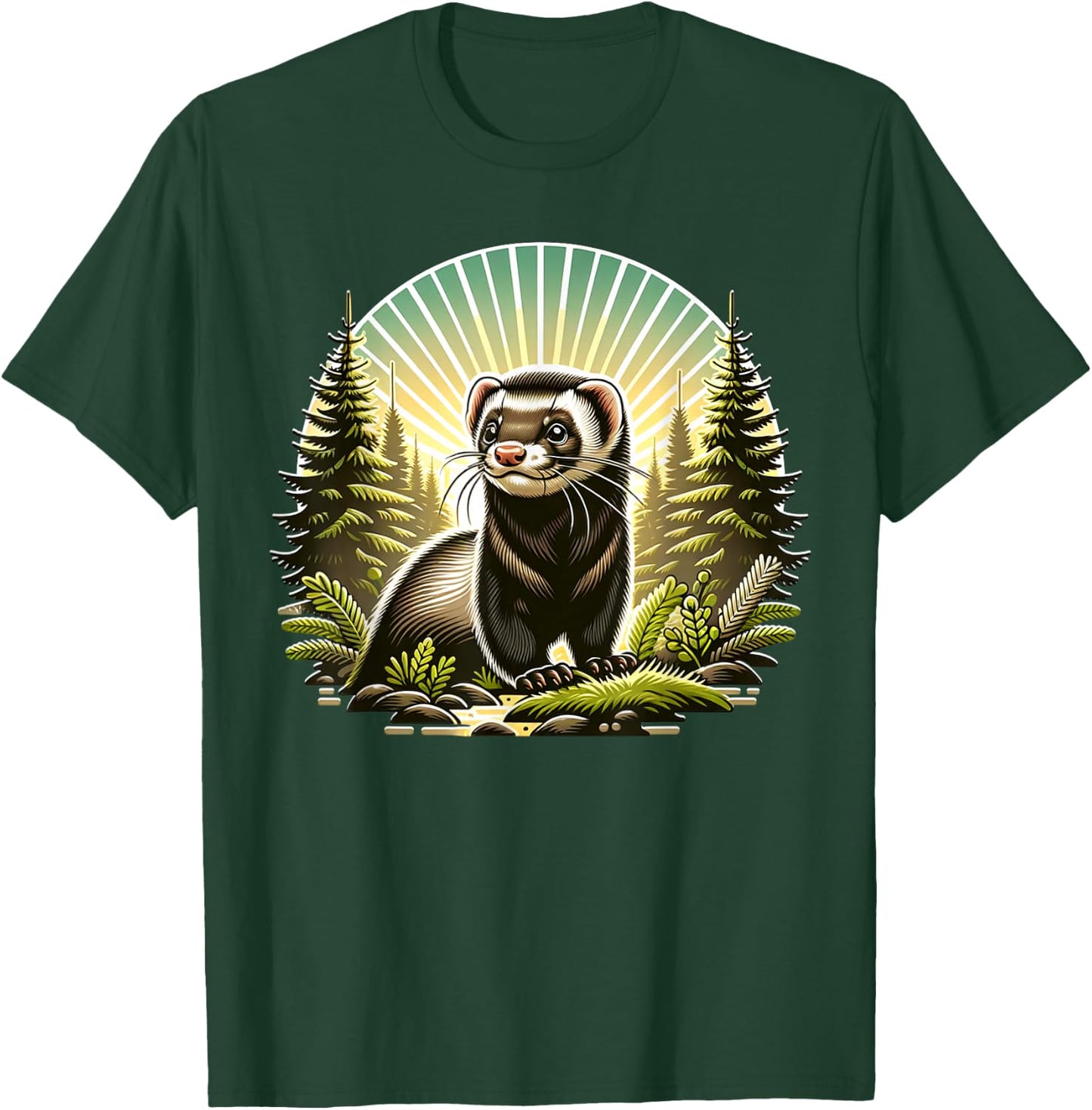 Black Footed Ferret Iltis Black Fussiltis T-Shirt - T-Shirt | Forest