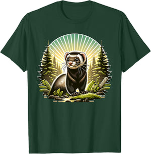 Black Footed Ferret Iltis Black Fussiltis T-Shirt - T-Shirt | Forest