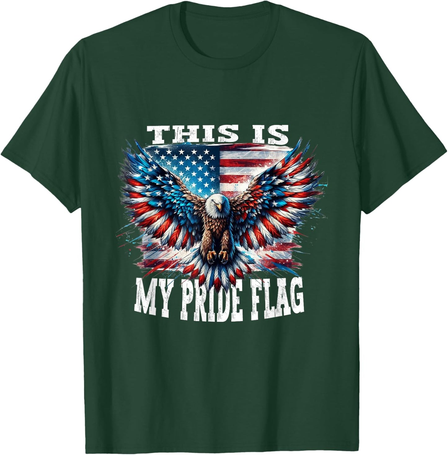 USA Patriotic American Flag USA Eagle Flag 4th of July T-Shirt - T-Shirt | Forest