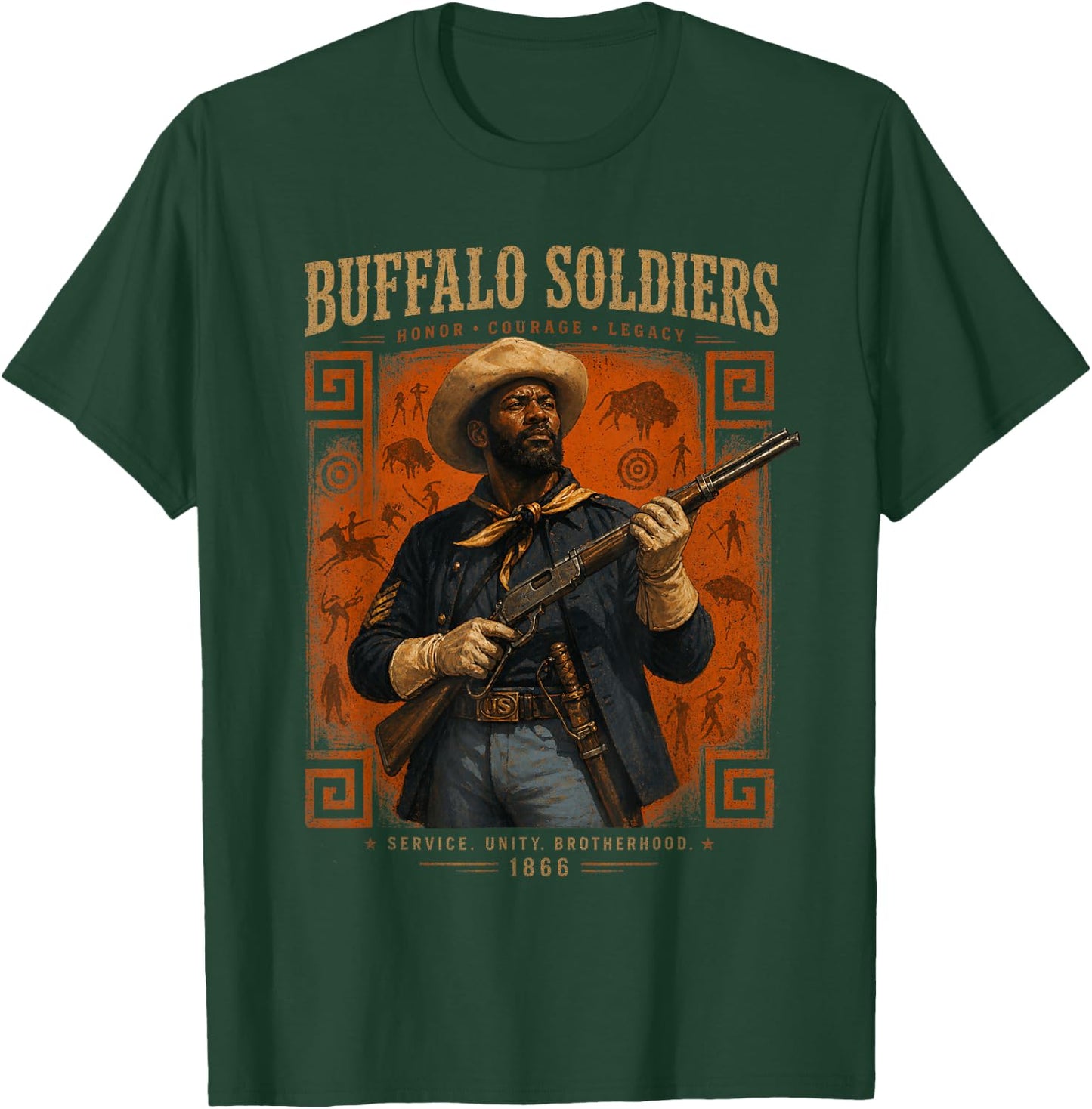 Buffalo Soldiers, African American Black History Military US T-Shirt - T-Shirt | Forest