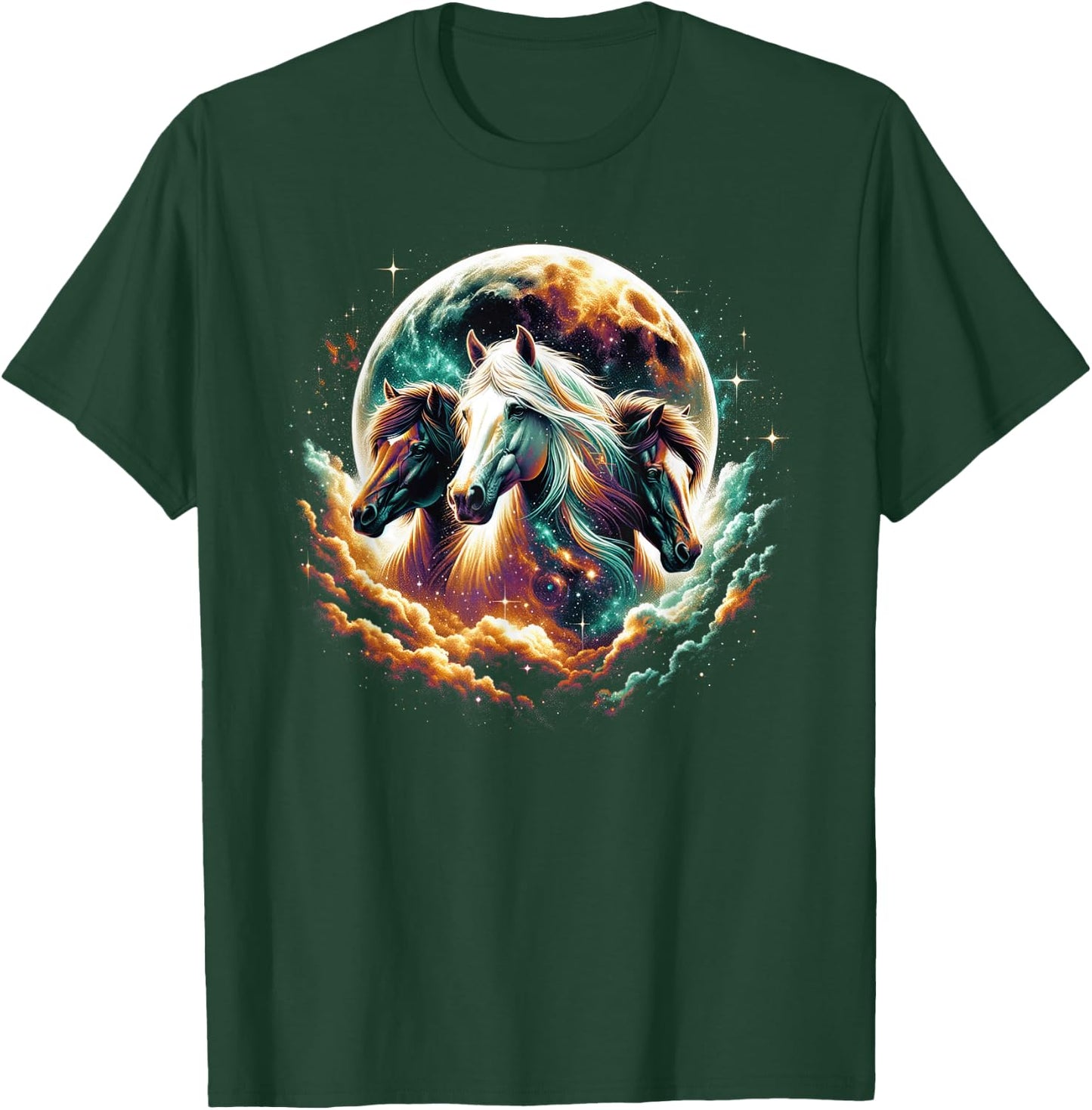 Horse Shirts Teen Girls Horses Moon Graphic T-Shirt - T-Shirt | Forest