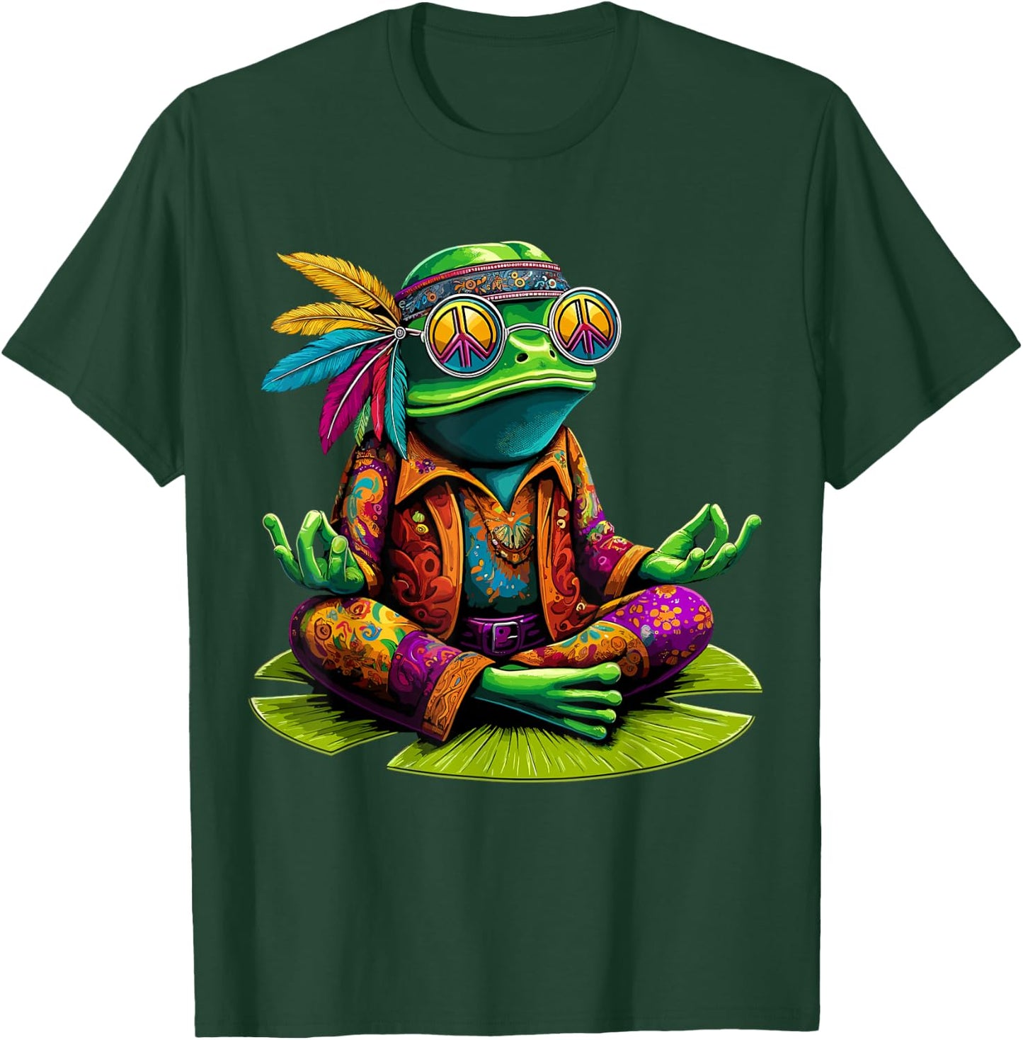 Frog Peace Sign Hippie Frog T-Shirt - T-Shirt | Forest