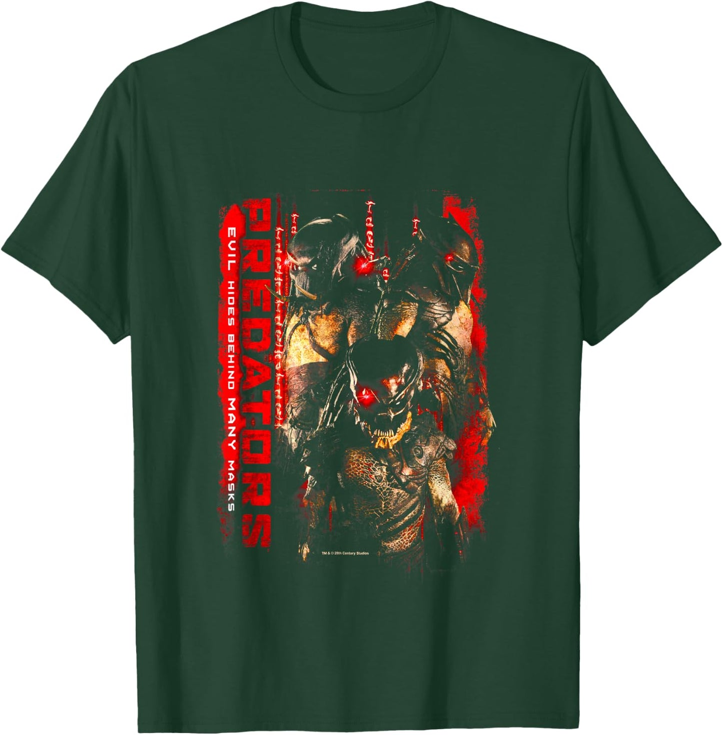 Aliens Iconic Predators Evil Hides Behind Many Mask Poster T-Shirt - T-Shirt | Forest
