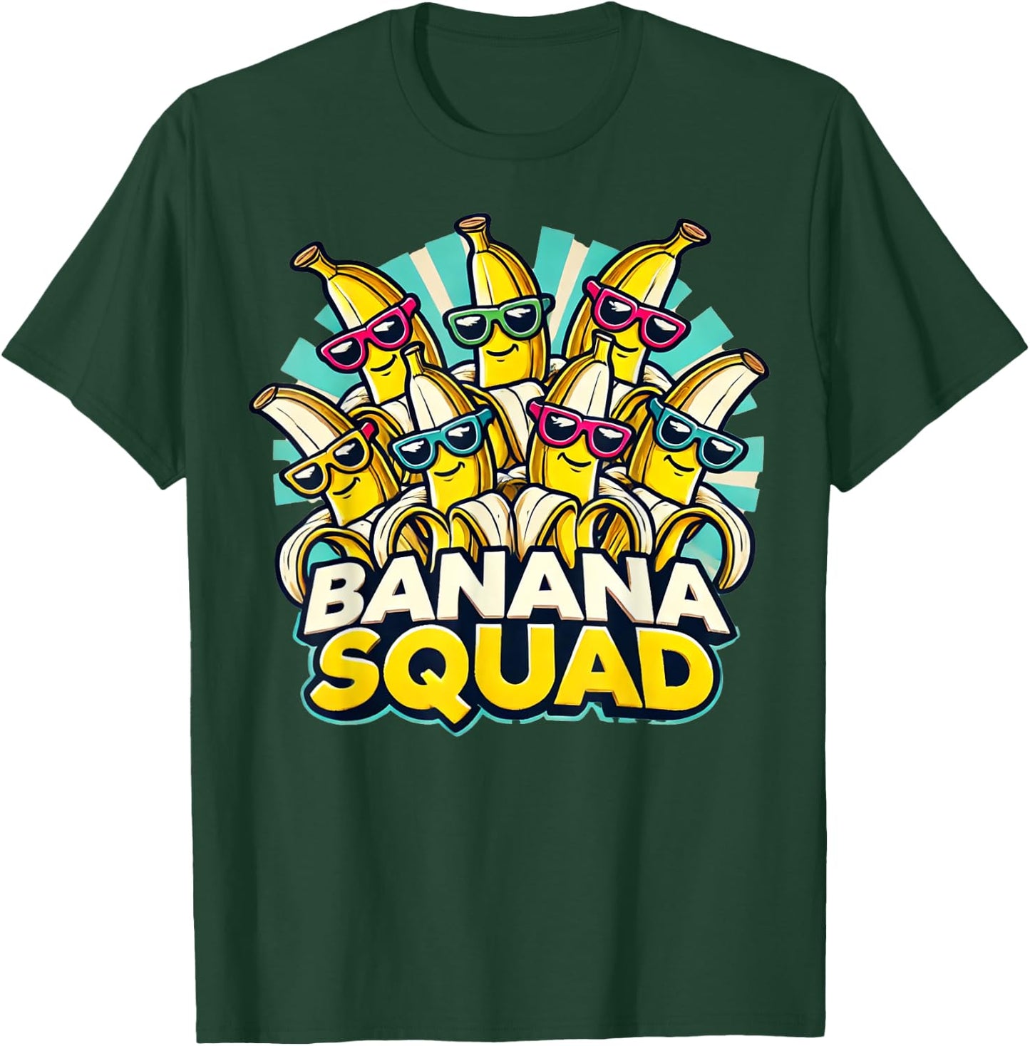 Funny Banana Squad Cartoon Crew T-Shirt - T-Shirt | Forest