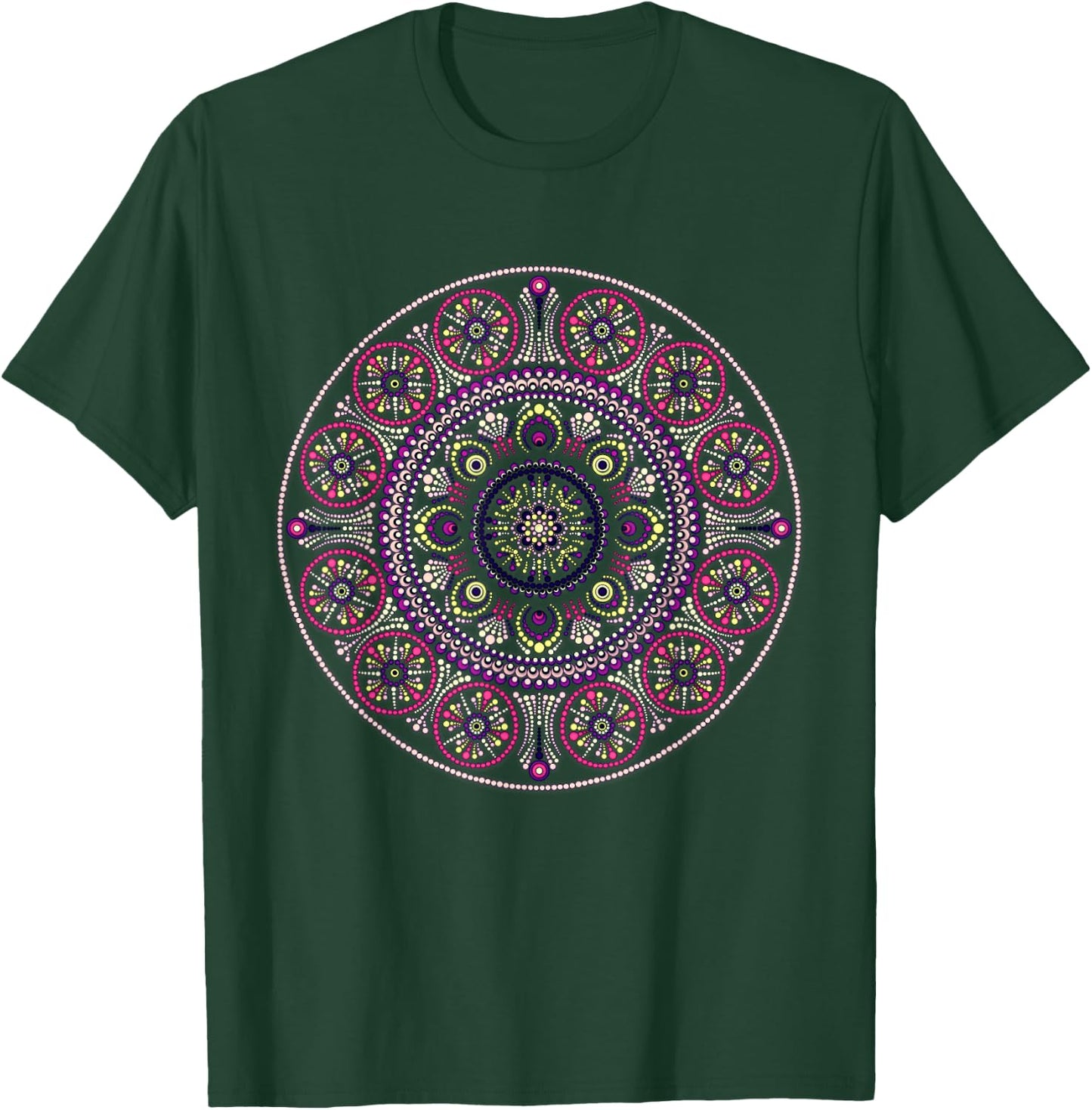 Psychedelic Sacred Geometry Design Mandala Chakra Love Art T-Shirt - T-Shirt | Forest