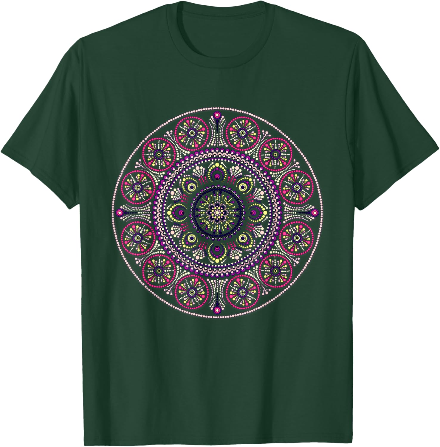 Psychedelic Sacred Geometry Design Mandala Chakra Love Art T-Shirt - T-Shirt | Forest