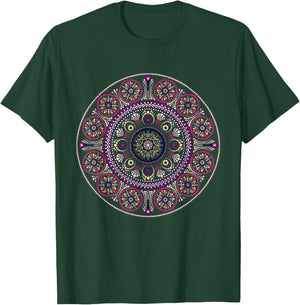 Psychedelic Sacred Geometry Design Mandala Chakra Love Art T-Shirt - T-Shirt | Forest