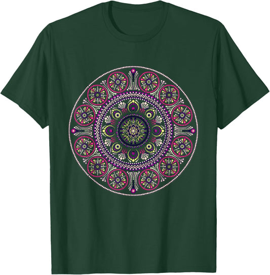 Psychedelic Sacred Geometry Design Mandala Chakra Love Art T-Shirt - T-Shirt | Forest
