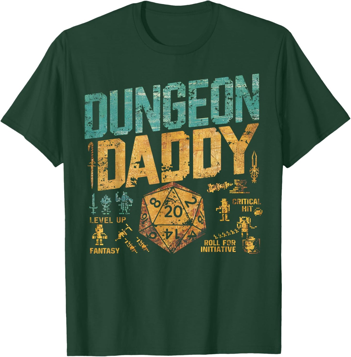 Retro Dungeon Daddy for Father, Fathers Day T-Shirt - T-Shirt | Forest